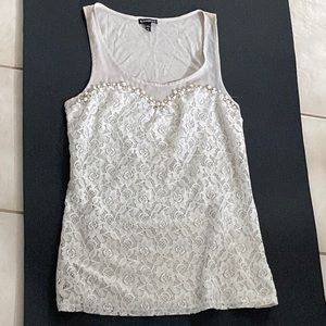 Great Condition Small Express Crotched Beaded Elegant Shirt / Blouse /Top